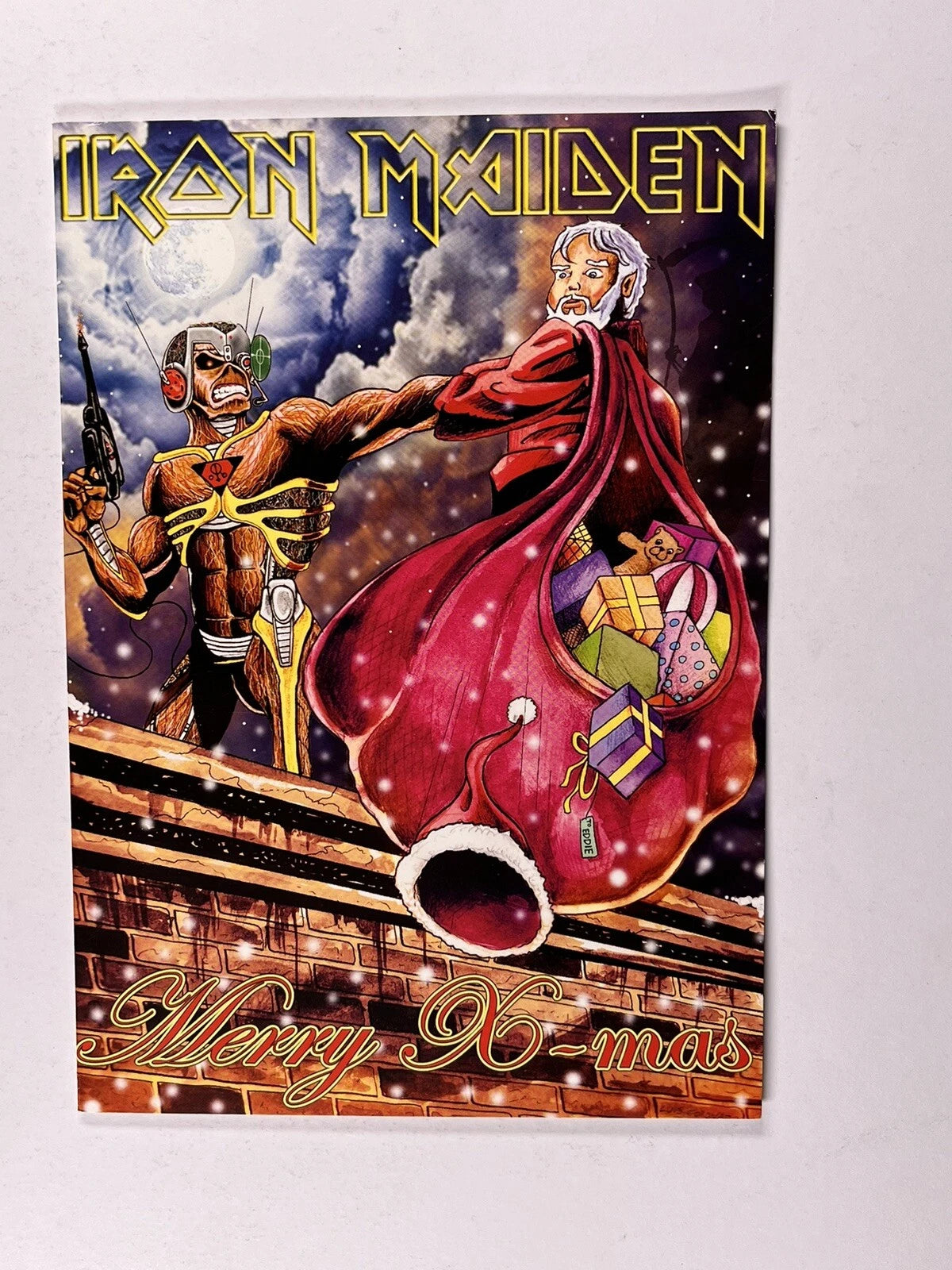 Official Iron Maiden X-Mas Card. Facsimile Signatures. Excellent Condition 2008