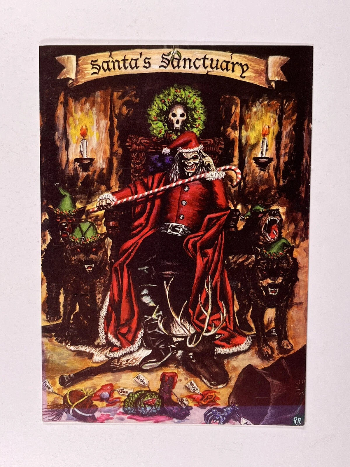 Iron Maiden Bruce Dickinson Christmas Card Santa's Sanctuary Fan Club 2002