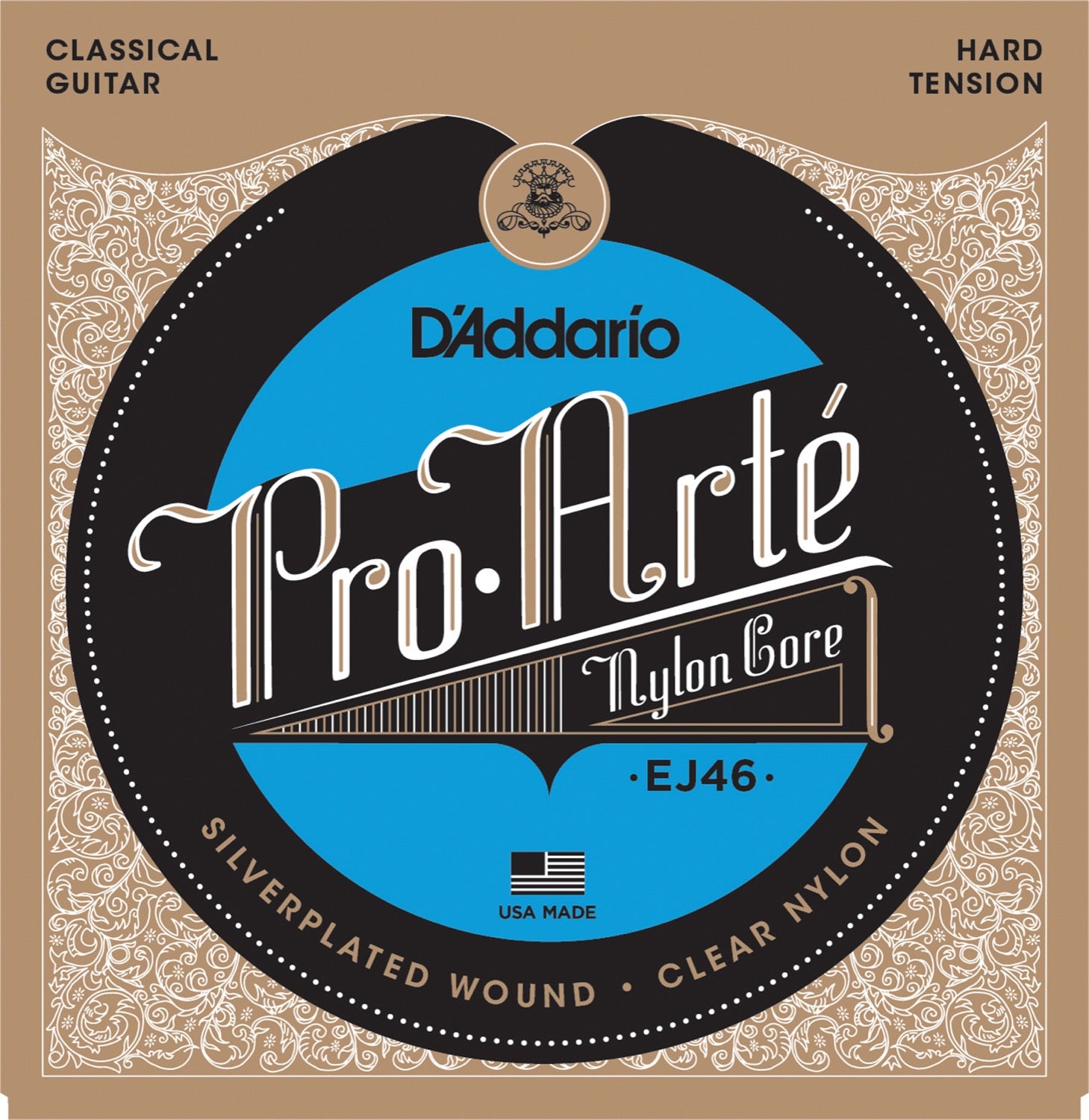 EJ46 D'Addario Fretted Hard tension - klassisk / nylon gitar