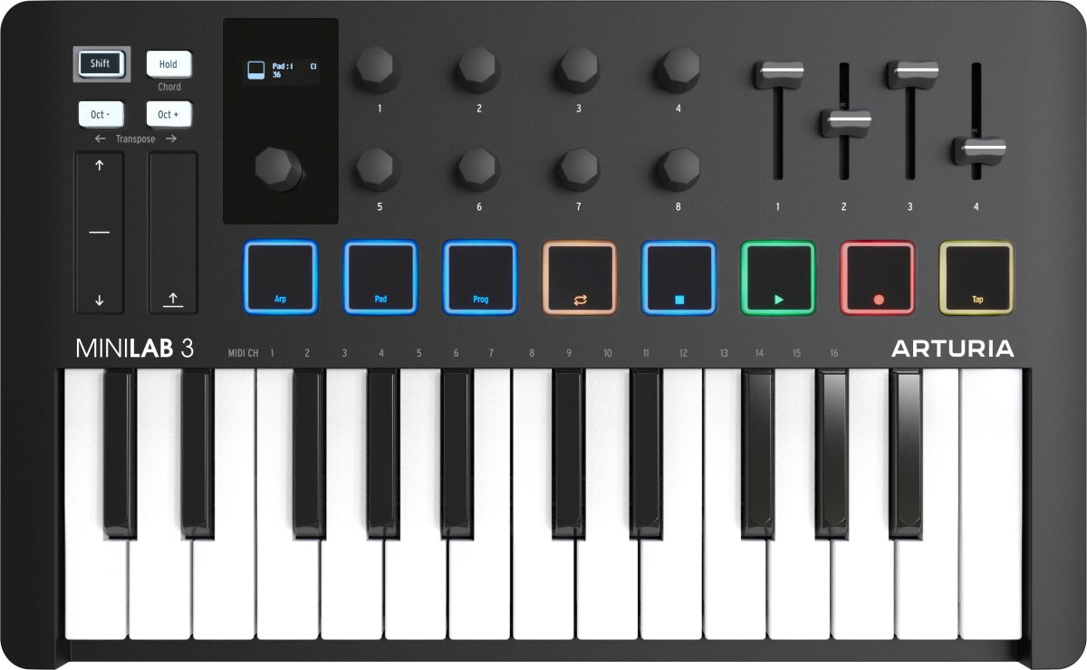 ARTURIA Minilab-3-BK USB Controller Keyboard, Black