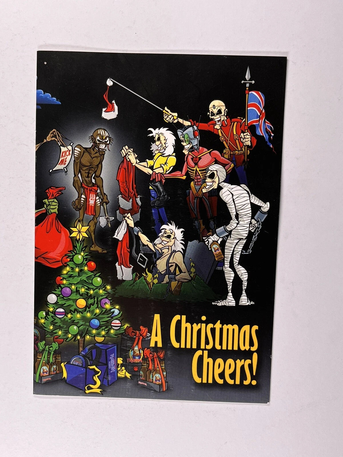 Iron Maiden Christmas Card Orig Bruce Dickinson Fan Club Facsimile Signed 2015